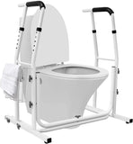 1 x RAW Customer Returns NAIZY toilet stand-up aid, height-adjustable and adjustable angle, toilet support frame with storage basket, toilet support aid, load capacity up to 200 kg - RRP €60.1