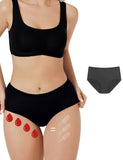 1 x RAW Customer Returns FeelinGirl Menstrual Panties for Women Mid Waist Panties Cotton Panties 3 Tampons 40ML Menstrual Blood Pregnancy Underwear Prevent Incontinence Secretions Black M - RRP €21.6