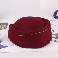 3 x Brand New PRETYZOOM Stewardess Hat Wool Cap Flight Attendant Hat Teardrop Fascinator Cocktail Hat for Musical Performance Cosplay Costume Accessories Size M Red  - RRP €47.55