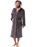 1 x RAW Customer Returns Morgenstern bathrobe for men made of cotton with hood in anthracite grey cotton bathrobe calf-length terry cloth coat cotton size XL - RRP €60.46