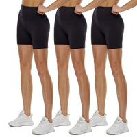 1 x Brand New TNNZEET Pack of 3 Cycling Shorts Women s High Waist Shorts Opaque Short Sports Pants Leggings for Sports Black Black Black, XXL  - RRP €21.17