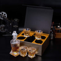 1 x RAW Customer Returns KANARS Crystal Whiskey Carafe and Glasses for Whiskey Scotch Cognac Martini 800ml Bottle with 4 x 300ml Whiskey Glass 5 Piece Beautiful Cadea Box - RRP €65.45