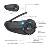 1 x RAW Customer Returns EJEAS Q7 Bluetooth Motorcycle Intercom, Upgraded Bluetooth 5.1 Motorcycle Helmet Intercom Communication System with Stereo Sound Effect, FM Function and Quick Pairing Pack of 1  - RRP €69.99