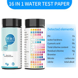 1 x RAW Customer Returns Pool PH test strips, Bekasa 16 in 1 water tester drinking water with 100 test strips for tap water, water quality test for total hardness, free chlorine, iron, copper - RRP €26.4