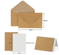 1 x RAW Customer Returns Mocraft 30 Set Vintage Kraft Paper Envelopes Blank Folding Cards with Envelopes White Inserts Recycled Double Cards Envelopes for Greetings Invitation, Natural Brown - RRP €12.1