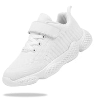 1 x RAW Customer Returns Shoful White Sports Shoes Children Boys Kids Shoes Girls Sneakers Running Shoes Breathable School Sneakers Lightweight Fitness Shoes Velcro Indoor Shoes 36 EU - RRP €31.25