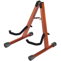 1 x RAW Customer Returns Guitar Stand, Wooden Electric Guitar Stand with Non-Slip Rubber and Soft Foam Arms, Portable Foldable A-Frame Acoustic Guitar Stand, Easy to Assemble, Floor Stand for On the Go - RRP €23.44