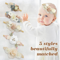 1 x RAW Customer Returns Cinaci 5 Pieces Delicate Flowers Nylon Headbands Hair Bands Accessories for Baby Girls, Newborns, Infants, Toddlers and Children 5 Pieces S5  - RRP €12.99