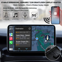 1 x RAW Customer Returns Geweo Carplay Wireless Adapter, 2023 Upgrade Wireless Carplay Adapter Dongle, Carplay Adapter Bluetooth 5 GHz WiFi Auto-Connect Convert Wired CarPlay to Wireless Black - RRP €49.99