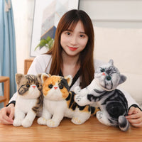 1 x RAW Customer Returns Herbests Cuddly Toys Plush Toy Cat, 26CM Lifelike Cat Plush Toy Cute Animal Plush Stuffed Toys Pet Toy Christmas Birthday Gift for Children Girls Boys Women - RRP €19.14