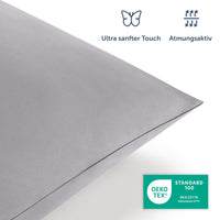 1 x RAW Customer Returns Blumtal bed linen 155x200 cm 2 pillowcases 40x80 cm - duvet covers made of breathable microfiber, super soft duvet cover set, Oeko-Tex certified, 3-piece - gray - RRP €20.16