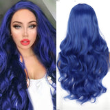 1 x RAW Customer Returns ColorfulPanda WigBlue Women s Wig Long Wavy Curls Natural Wig for Women Everyday Anime Cosplay Costume Party Halloween Carnival Fashion Synthetic Hair... Indigo Blue  - RRP €25.79