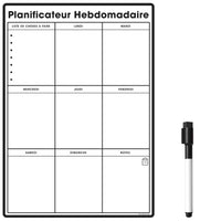 1 x RAW Customer Returns Magnetic fridge planner Wipe-clean whiteboard weekly planner Shopping list and calendar for family organization 30 x 21 cm A4 , white  - RRP €16.8