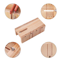 1 x RAW Customer Returns PandaHall Adjustable Wooden Soap Cutter Mold with Wavy Straight Planer Blade Scraper Cutting Tool Set - RRP €23.09