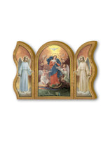 1 x RAW Customer Returns Bonella Brothers Wooden devotional triptych of Mary who unties knots 6x9cm Made in Italy - RRP €18.49