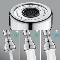 1 x RAW Customer Returns Modes Faucet Aerator Extension, 360 Swivel Kitchen Faucet Aerator, Kitchen Faucet Extension, Shower Faucet Aerator, Sink Faucet Extension Silver 3  - RRP €17.99