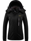 1 x RAW Customer Returns GEMYSE Women s Mountain Waterproof Ski Jacket Windproof Fleece Winter Coat with Hood Black,M  - RRP €89.98