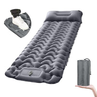 1 x Brand New Sleeping pad camping air mattress self-inflating, ultralight foldable inflatable mattress with foot press, thickened inflatable sleeping mat outdoor with pillow for adults and children travel - RRP €30.0