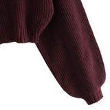 1 x RAW Customer Returns ZAFUL Elegant long-sleeved winter sweater with ribbed structure, Wine red., S - RRP €36.99