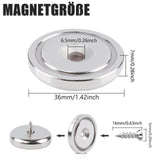 1 x RAW Customer Returns MAGXCENE Pack of 6 strong magnets, neodymium magnets extra strong 45 kg force 36 x 7 mm with hole and capsule, countersunk pot magnet with screws, strong magnets for kitchens, bathrooms, warehouses, offices - RRP €18.99