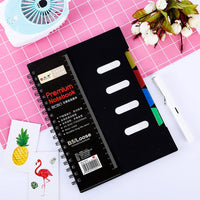 1 x RAW Customer Returns Toyvian Notepad Spiral Notebook College Ruled 4-Subject Notebook with Dividers 105 Notebooks for Business School Supplies 6. 29 X 9 Black Register A5 Ruled Block With 12 Registers - RRP €13.89