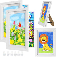 1 x Brand New ViViKaya 2 Pieces Children s Drawing Frames, Children s Drawing Frame with Fixed Strap, Openable A4 Wall Frames - White - RRP €25.3