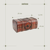 1 x RAW Customer Returns Brynnberg Treasure Chest 28x18x14cm Suitcase Chest Wooden Chest Treasure Chest Vintage Look Pirate Treasure Hunt Wood Solid Brown Colonial Style Box Farm Cash Box Wood Pirate Chest Money Chest - RRP €38.99