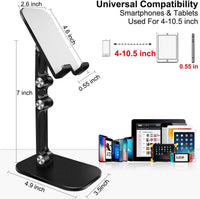 1 x RAW Customer Returns Tablet and Mobile Holder, Mobile Table Holder Excellent Quality, ABS, Foldable, Adjustable Angle, Robust and Strong, Compatible with Ipad, Mobile Tablet up to 12.9 inch, New Design from 2023 - RRP €18.0