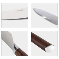 4 x Brand New SanCook kitchen knife, chef s knife, vegetable knife 20.3 cm, ultra sharp professional kitchen knife, carbon steel knife with ergonomic handle, sharp forged blade, chef s knife gift box - RRP €104.84