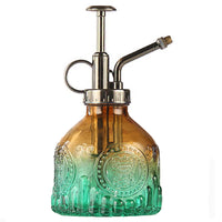 1 x RAW Customer Returns Wesoke Glass Plant Spray Bottle, 6.3 Tall Vintage Style Spritzer Bronze Small Watering Can One Handle Succulent Watering Bottle with Top Pump for Indoor Outdoor Plants - RRP €12.1