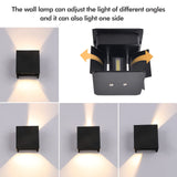 1 x RAW Customer Returns Mille Lucciole 2 Pieces Outdoor Indoor Wall Lights Modern Wall Lamp Black 6W 4500K Natural White IP65 Waterproof Outdoor Wall Lights Square Aluminum Up Down Adjustable Design - RRP €43.36