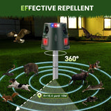 1 x RAW Customer Returns Cat Repeller for Outdoor Use, 360 Solar Powered Animal Control Devices Bird Repeller with Motion Sensor and Flashing Light, 5 Modes Waterproof Animal Repellent for Squirrels Raccoons Martens Rabbits - RRP €51.17