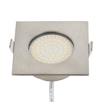 1 x Brand New HCFEI Flat Design Mini LED Recessed Spotlight Square 230V Only 29mm Installation Depth Flat Ceiling Spotlight 3.5W 400 Lumens, Brushed Stainless Steel, 65mm Hole Cutout Pack of 6 - Warm White  - RRP €20.99