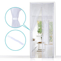 1 x RAW Customer Returns Apalus Magnetic Fly Screen Door, Mesh Curtain, Top-to-Bottom Magnetic Seal with Automatic Closing, Keep Fresh Air Inside 80 x 200 cm, White  - RRP €22.99