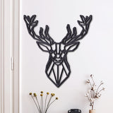 1 x RAW Customer Returns KUINEA Deer 2 wall decoration I wall decoration wood color anthracite wall decoration I decoration I wall decoration for home, office, bedroom, living room and kitchen I wall decoration living room I mural I wall  - RRP €15.12