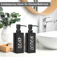 1 x RAW Customer Returns MIUSITE soap dispenser glass black matt with smooth pump made of stainless steel, 350ml stylish vintage soap dispenser for kitchen and bathroom, reusable soap dispenser with label - 2 pieces - RRP €19.39