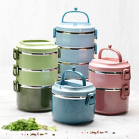 1 x RAW Customer Returns SANQIAHOME 3 Layers Multi-layer Stackable Stainless Steel Lunch Box, Leak-proof, Blue - RRP €26.41