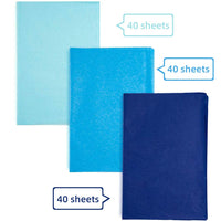 21 x Brand New 120 Sheets Blue Tissue Paper, XCOZU Gift Wrapping Paper, Children s Gift Wrapping Paper for Birthday Wedding Christmas Baby Shower Party DIY Crafts Holiday Paper Flower 3 Colors  - RRP €428.4