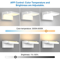 1 x RAW Customer Returns Klighten Dimmable LED Wall Light Outdoor Indoor 24W APP Control, Timer, IP65 Wall Lights, Modern Adjustable Wall Lamps in Aluminum for Entrance Balconies Gardens, White, 3000K-6000K - RRP €70.42