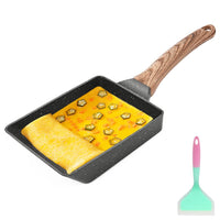 1 x RAW Customer Returns Bobikuke Tamagoyaki Pan, Japanese Omelette Egg Pan, Nonstick Aluminum Rectangular Small Pan, for Gas Stove and Induction Cooker Black  - RRP €26.59