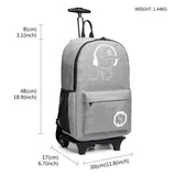 1 x RAW Customer Returns KONO Tiny Trekker Children s Trolley Carry-on Luggage Trolley with Handle Lightweight Trolley with Wheels Hand Suitcase,Anime Fashion Backpack Luminous Backpack for Women Grey  - RRP €32.99