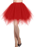 1 x RAW Customer Returns DRESSTELLS Carnival Tulle Skirt Ladies Tutu Carnival 50s Rockabilly Petticoat Ballet Under Halloween Mardi Gras Cosplay Dance Dress Costume Red M - RRP €21.17