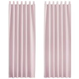 1 x RAW Customer Returns PONY DANCE loop curtain blackout - curtains for children s room girls thermal curtain against the cold loop curtain set of 2 blackout curtains with loops, H 245 x W 140 cm, light pink - RRP €40.95