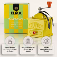 1 x RAW Customer Returns Elma Vintage Style Manual Coffee Grinder Made of Tin Plate, Decorative Use, 10.5 x 10.5 x 15.5 cm Retro Windmill Does not grind coffee Designed in Spain Yellow color - RRP €28.0