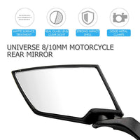 1 x RAW Customer Returns Motorcycle Wing Mirror 8mm 10mm Universal Carbon Style Aluminum Rear View Mirror for Motorcycle Scooter Mope - RRP €32.4