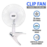 1 x RAW Customer Returns ANSIO Desk Fan - Mini Clip-on Fan - 6-inch Clamp Fan for Home Office 2 Speed Settings with Mains Power Supply - RRP €10.06