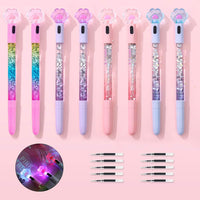 1 x RAW Customer Returns SITAKE 8 Pcs Cute Kawaii Ballpoint Pens 0.5mm Cat Paw Shape Shiny Bright Korean Japanese School Supplies for Girls Women Black Gel Pens - RRP €13.32