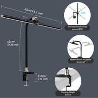 1 x RAW Customer Returns Megainvo 24W LED Desk Lamp with Clamp Timming, Dimmable, for Table, Work, 360 Adjustable Light for Office, Study, with USB Charging Port - RRP €59.99