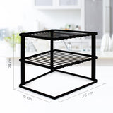 2 x RAW Customer Returns joeji s Kitchen Set of 1 Shake-Free Plate Rack for Kitchen Cabinet Storage Corner Plate Rack Cupboard Bowl Organizer 25x25x19cm Black - RRP €39.58