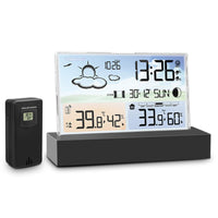 1 x RAW Customer Returns Weather station radio with outdoor sensor Weather station wireless indoor outdoor thermometer, color display digital thermometer humidity monitor with atomic clock, calendar - RRP €37.3